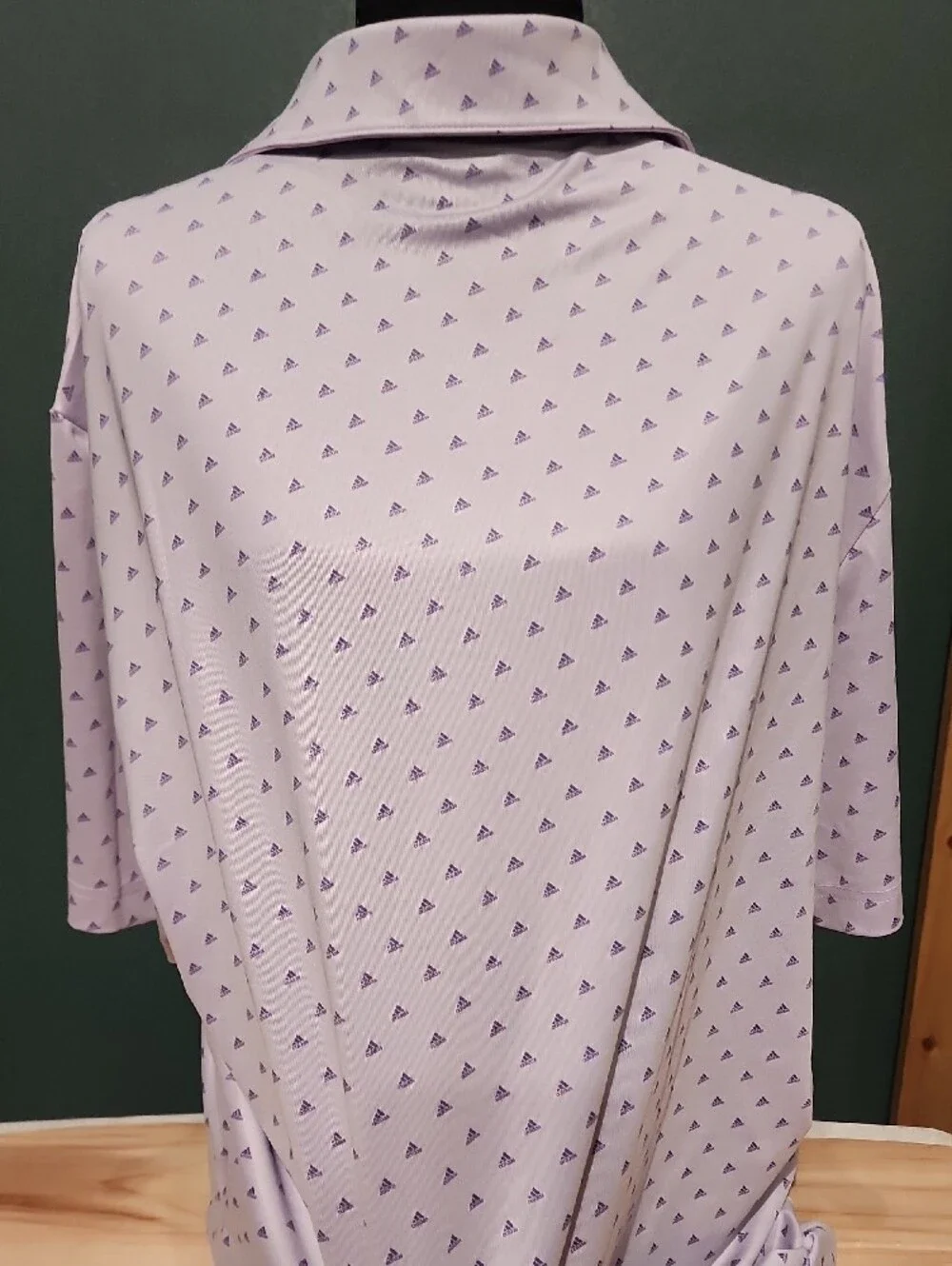 adidas Light Lavender Polo with Purple Triangle Print